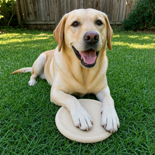 Labrador catching a GHOSTCATCHER soft flying disc